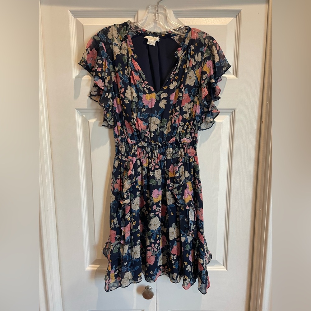 Floral Ruffle Sleeve Dress